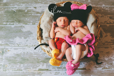 mickey and minnie mouse twins newborn photos 